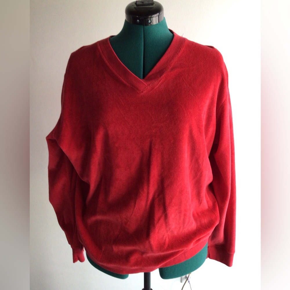 Red velour track suit